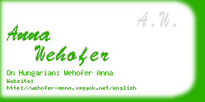 anna wehofer business card